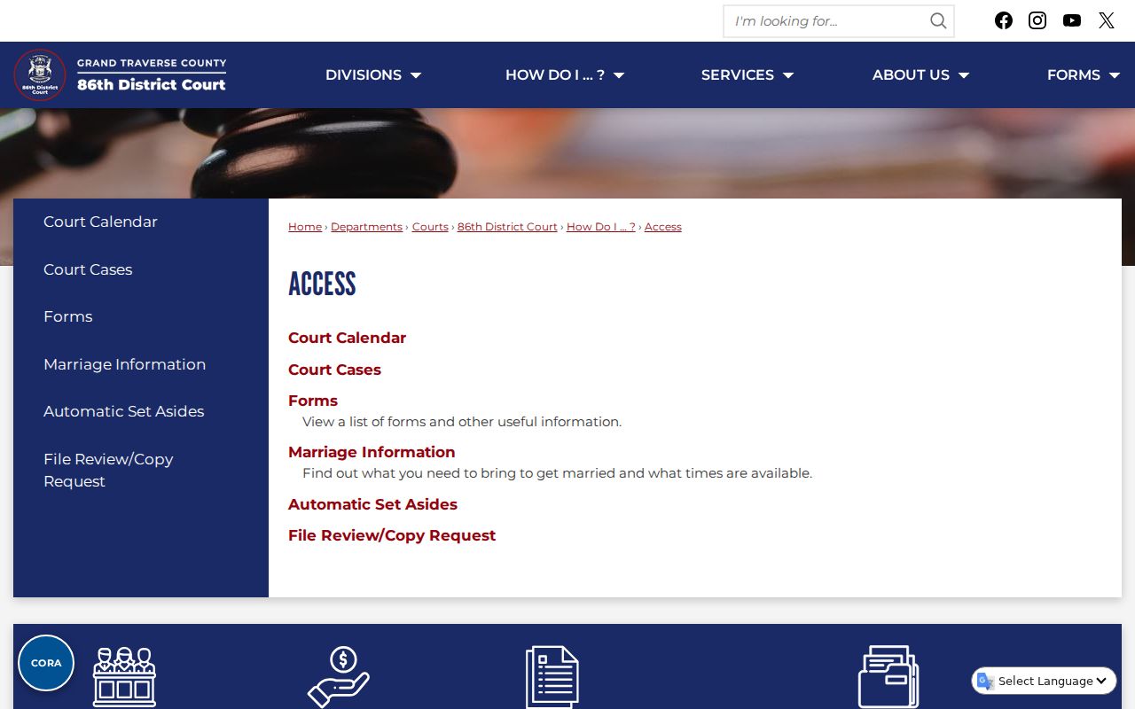 Grand Traverse County criminal court case access at the 86th District Court