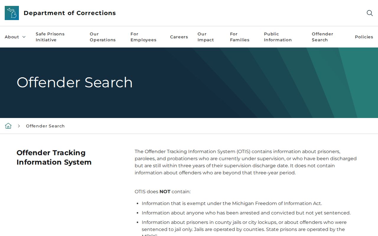 Grand Traverse County criminal history OTIS scope