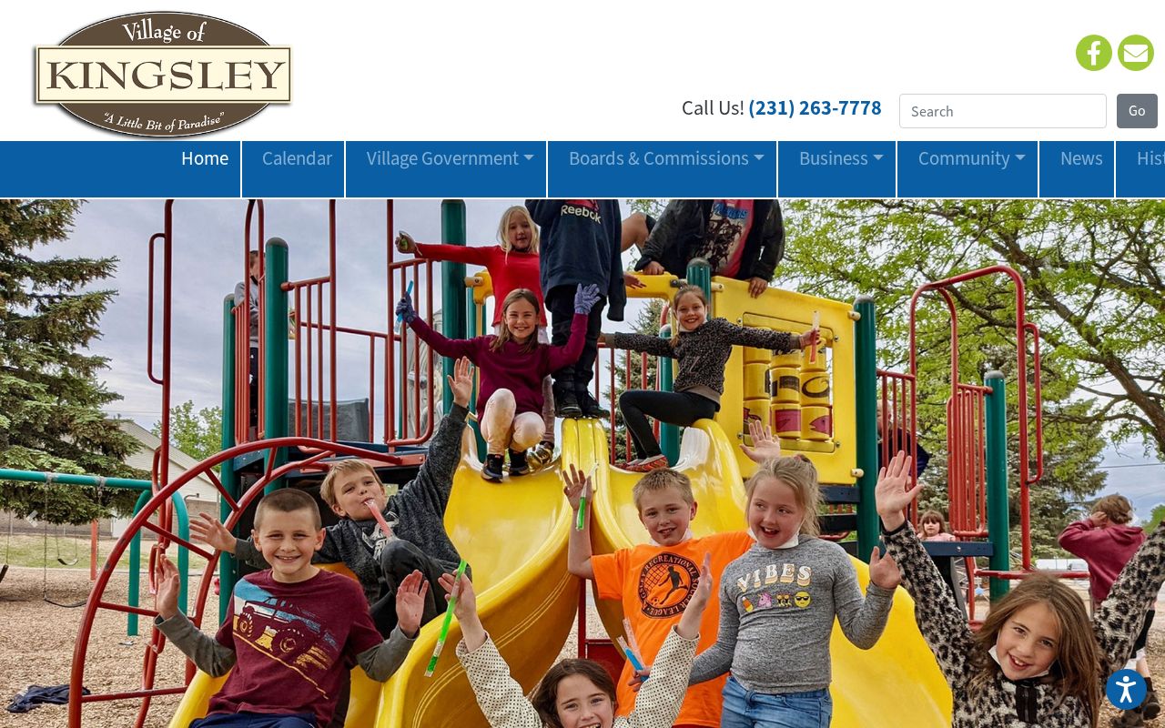 Official Village of Kingsley website showing village government identity